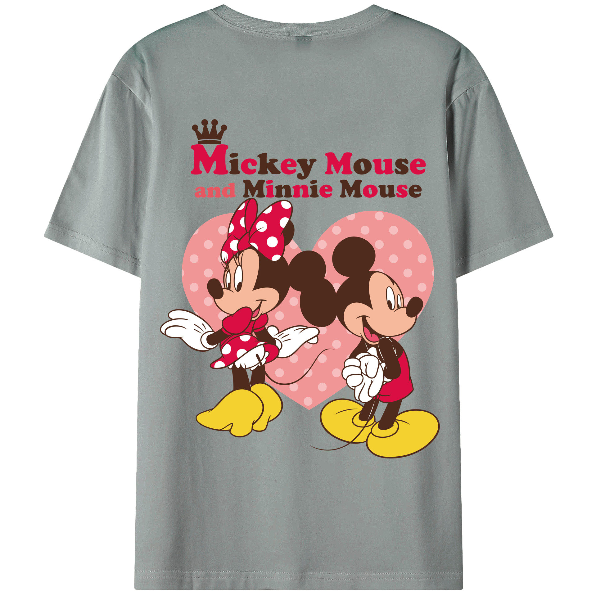 ミッキーマウス Mickey Mouse 綿100％ メンズ半袖Tシャツ（バックプリント） 通気性